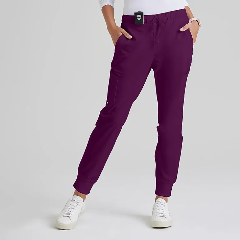 Grey's Anatomy™ by Barco Classic Grp534 Kira 5-Pocket Mid-Rise Jogger Womens Petite Moisture Wicking Scrub Pant