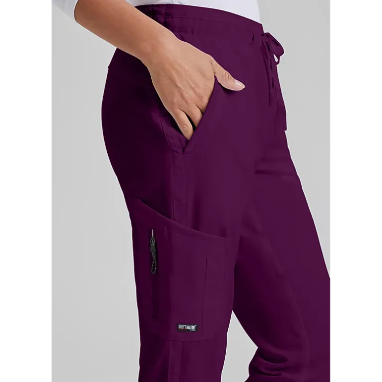 Grey's Anatomy™ by Barco Classic Grp534 Kira 5-Pocket Mid-Rise Jogger Womens Petite Moisture Wicking Scrub Pant