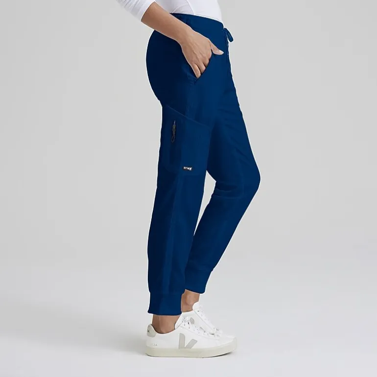 Grey's Anatomy™ by Barco Classic Grp534 Kira 5-Pocket Mid-Rise Jogger Womens Petite Moisture Wicking Scrub Pant