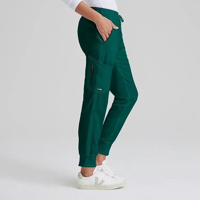 Grey's Anatomy™ by Barco Classic Grp534 Kira 5-Pocket Mid-Rise Jogger Womens Petite Moisture Wicking Scrub Pant