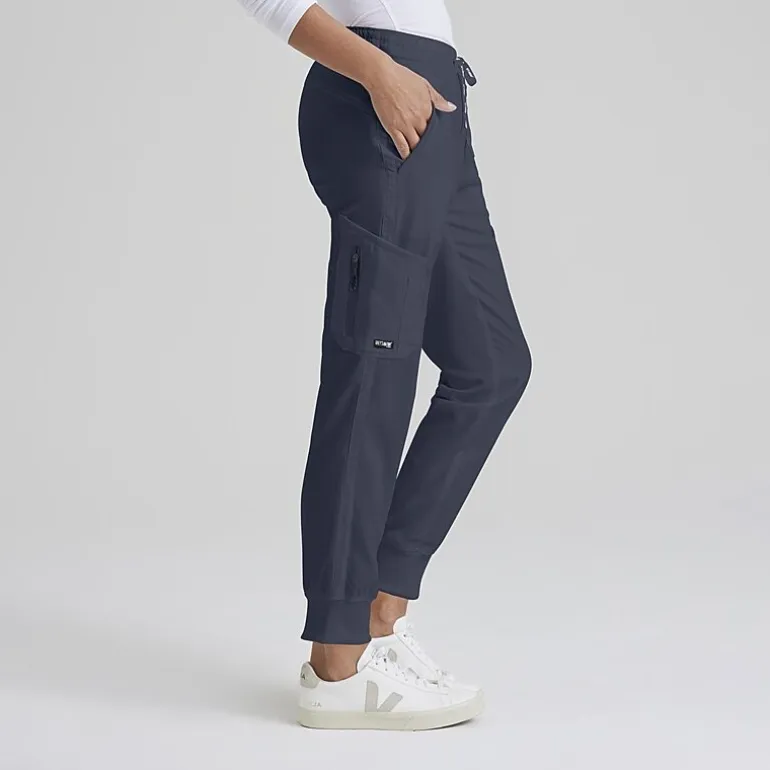 Grey's Anatomy™ by Barco Classic Grp534 Kira 5-Pocket Mid-Rise Jogger Womens Petite Moisture Wicking Scrub Pant