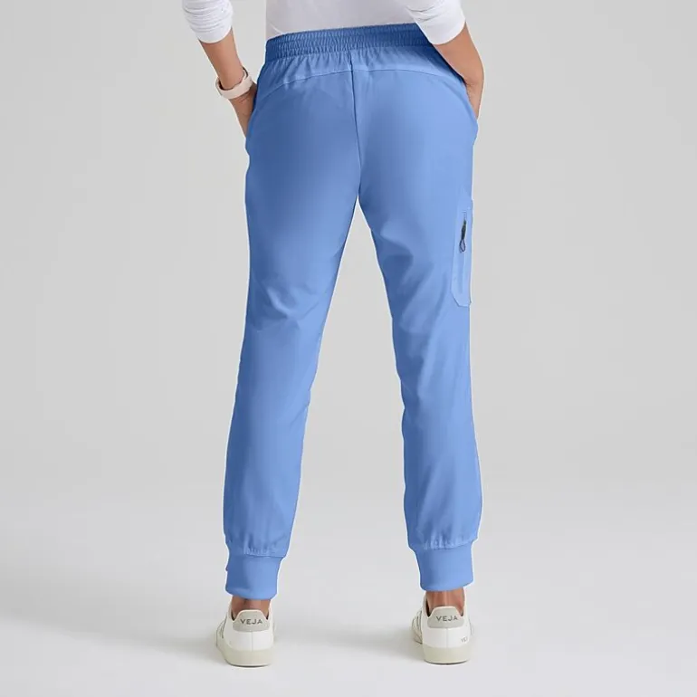 Grey's Anatomy™ by Barco Classic Grp534 Kira 5-Pocket Mid-Rise Jogger Womens Petite Moisture Wicking Scrub Pant