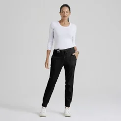 Grey's Anatomy™ by Barco Classic Grp534 Kira 5-Pocket Mid-Rise Jogger Womens Petite Moisture Wicking Scrub Pant