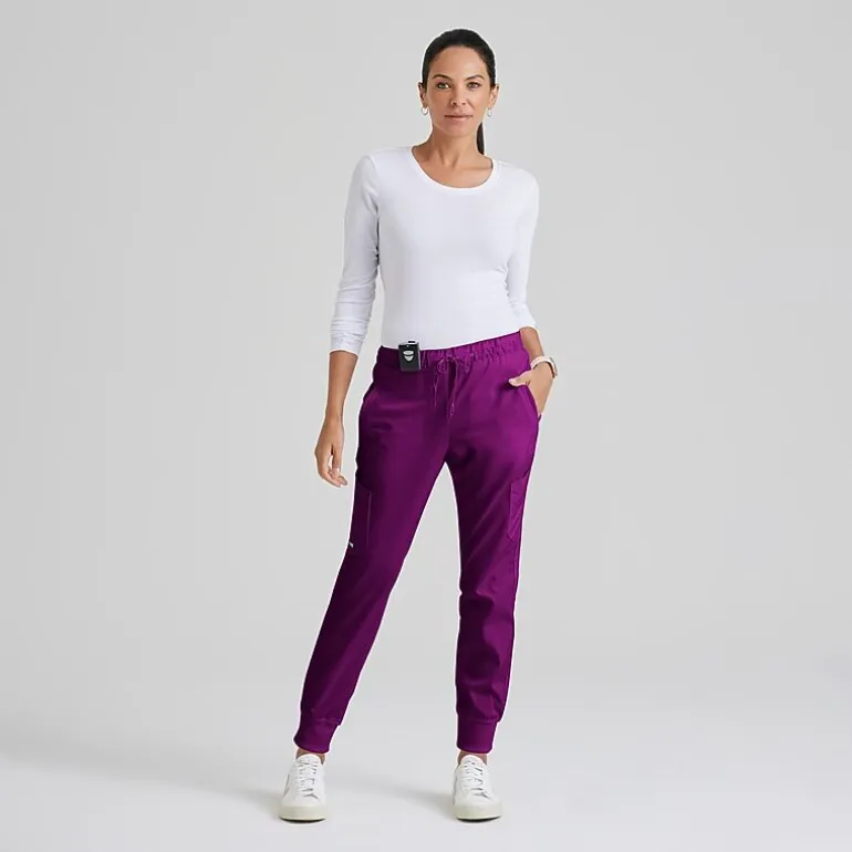 Grey's Anatomy™ by Barco Classic Grp534 Kira 5-Pocket Mid-Rise Jogger Womens Petite Moisture Wicking Scrub Pant