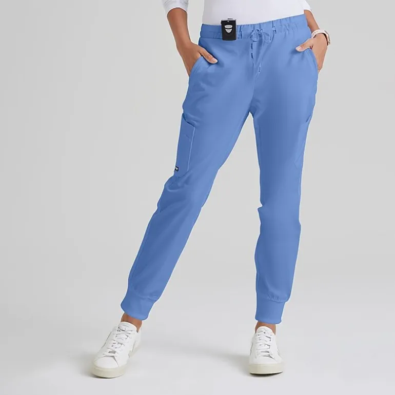 Grey's Anatomy™ by Barco Classic Grp534 Kira 5-Pocket Mid-Rise Jogger Womens Petite Moisture Wicking Scrub Pant