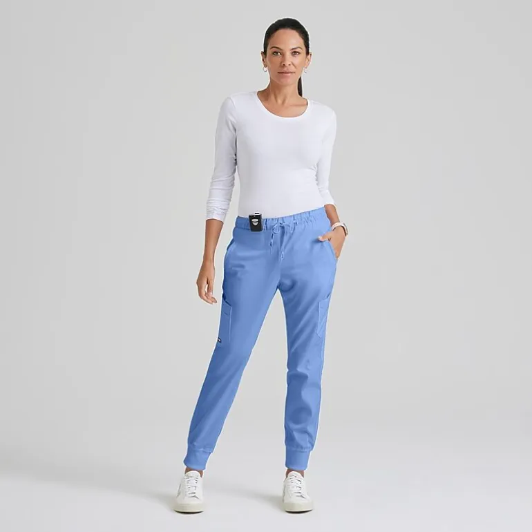 Grey's Anatomy™ by Barco Classic Grp534 Kira 5-Pocket Mid-Rise Jogger Womens Petite Moisture Wicking Scrub Pant