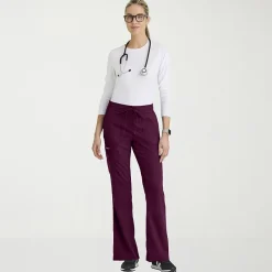 Grey's Anatomy™ by Barco Classic Grp735 Erin 5-Pocket Mid-Rise Fit & Flare Leg Womens Petite Stretch Fabric Moisture Wicking Scrub Pant