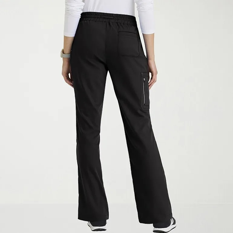 Grey's Anatomy™ by Barco Classic Grp735 Erin 5-Pocket Mid-Rise Fit & Flare Leg Womens Petite Stretch Fabric Moisture Wicking Scrub Pant