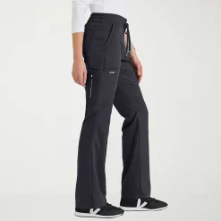 Grey's Anatomy™ by Barco Classic Grp735 Erin 5-Pocket Mid-Rise Fit & Flare Leg Womens Petite Stretch Fabric Moisture Wicking Scrub Pant