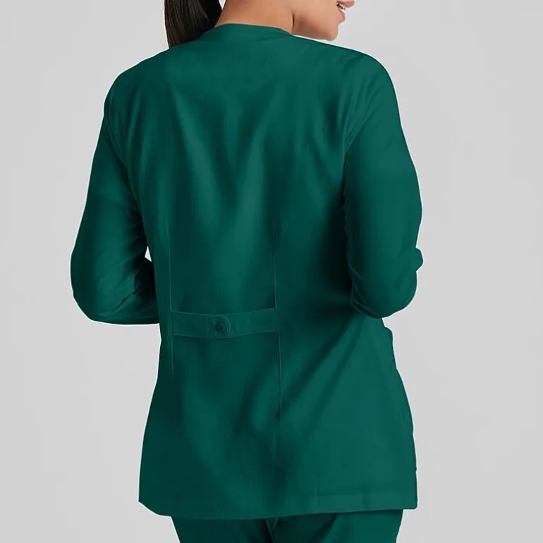 Grey's Anatomy™ by Barco Classic 4450 Jamie 4-Pocket Crewneck Snap-Front Womens Tag Free Scrub Jackets
