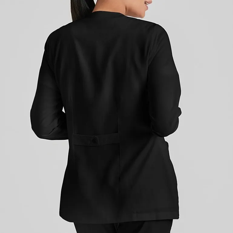 Grey's Anatomy™ by Barco Classic 4450 Jamie 4-Pocket Crewneck Snap-Front Womens Tag Free Scrub Jackets
