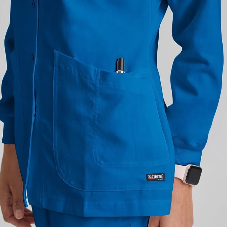 Grey's Anatomy™ by Barco Classic 4450 Jamie 4-Pocket Crewneck Snap-Front Womens Tag Free Scrub Jackets