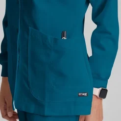 Grey's Anatomy™ by Barco Classic 4450 Jamie 4-Pocket Crewneck Snap-Front Womens Tag Free Scrub Jackets