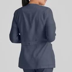 Grey's Anatomy™ by Barco Classic 4450 Jamie 4-Pocket Crewneck Snap-Front Womens Plus Tall Tag Free Scrub Jackets