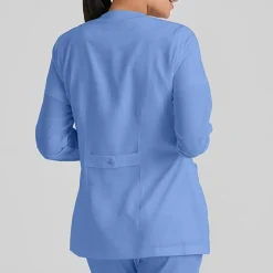 Grey's Anatomy™ by Barco Classic 4450 Jamie 4-Pocket Crewneck Snap-Front Womens Plus Tall Tag Free Scrub Jackets