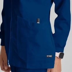 Grey's Anatomy™ by Barco Classic 4450 Jamie 4-Pocket Crewneck Snap-Front Womens Plus Tall Tag Free Scrub Jackets