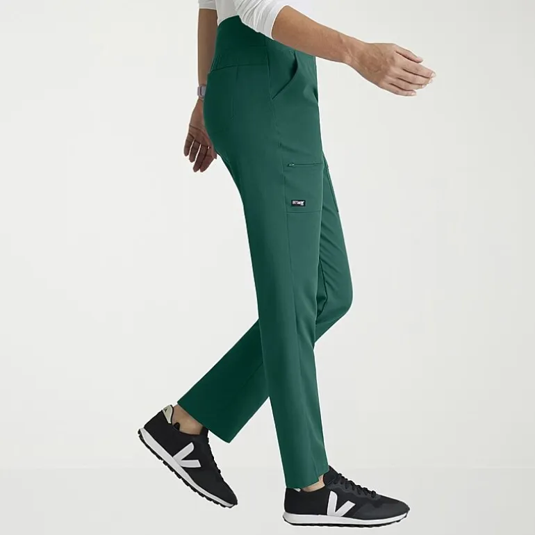 Grey's Anatomy™ by Barco Spandex Stretch Direct Grsp633 Relay 5-Pocket Mid-Rise Straight Leg Womens Petite Stretch Fabric Moisture Wicking Wrinkle Resistant Scrub Pant