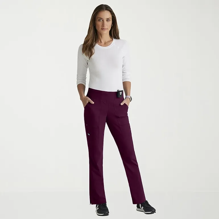 Grey's Anatomy™ by Barco Spandex Stretch Direct Grsp633 Relay 5-Pocket Mid-Rise Straight Leg Womens Petite Stretch Fabric Moisture Wicking Wrinkle Resistant Scrub Pant