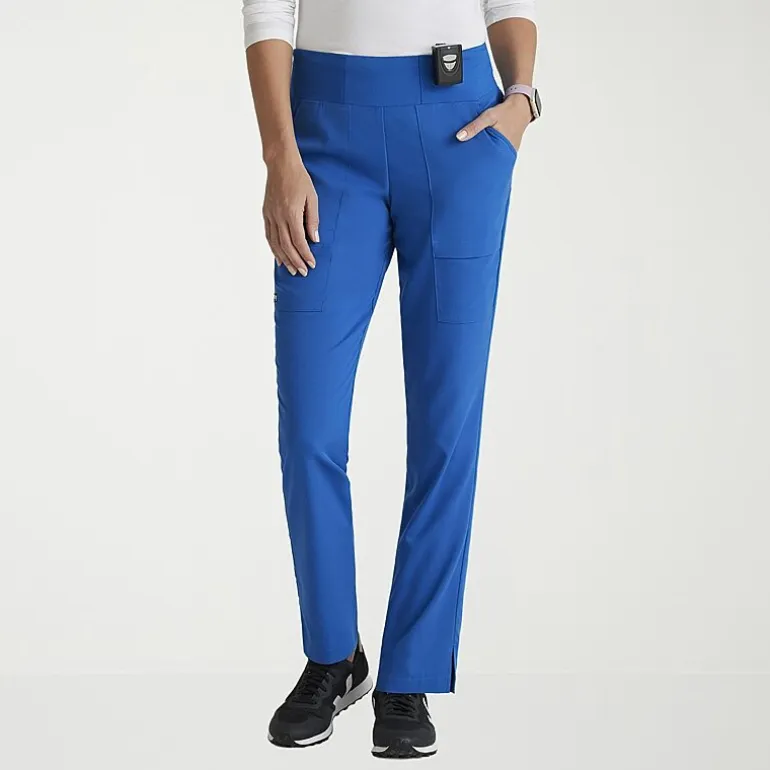 Grey's Anatomy™ by Barco Spandex Stretch Direct Grsp633 Relay 5-Pocket Mid-Rise Straight Leg Womens Petite Stretch Fabric Moisture Wicking Wrinkle Resistant Scrub Pant