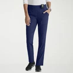 Grey's Anatomy™ by Barco Spandex Stretch Direct Grsp633 Relay 5-Pocket Mid-Rise Straight Leg Womens Petite Stretch Fabric Moisture Wicking Wrinkle Resistant Scrub Pant