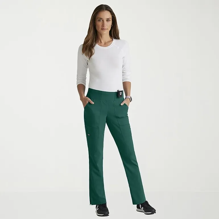 Grey's Anatomy™ by Barco Spandex Stretch Direct Grsp633 Relay 5-Pocket Mid-Rise Straight Leg Womens Petite Stretch Fabric Moisture Wicking Wrinkle Resistant Scrub Pant