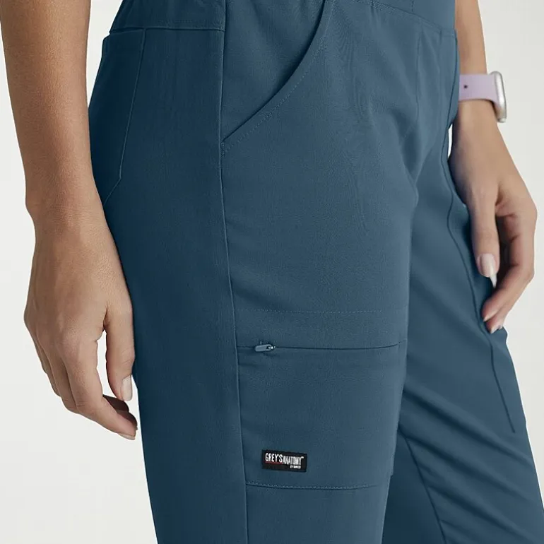 Grey's Anatomy™ by Barco Spandex Stretch Direct Grsp633 Relay 5-Pocket Mid-Rise Straight Leg Womens Petite Stretch Fabric Moisture Wicking Wrinkle Resistant Scrub Pant