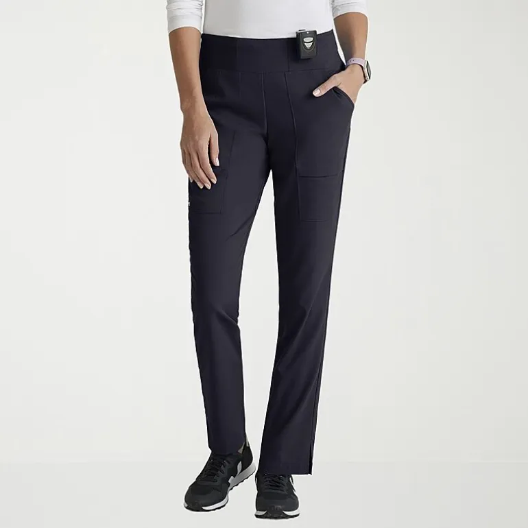 Grey's Anatomy™ by Barco Spandex Stretch Direct Grsp633 Relay 5-Pocket Mid-Rise Straight Leg Womens Petite Stretch Fabric Moisture Wicking Wrinkle Resistant Scrub Pant