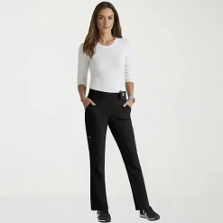 Grey's Anatomy™ by Barco Spandex Stretch Direct Grsp633 Relay 5-Pocket Mid-Rise Straight Leg Womens Petite Stretch Fabric Moisture Wicking Wrinkle Resistant Scrub Pant