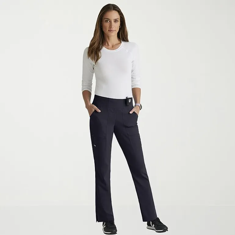 Grey's Anatomy™ by Barco Spandex Stretch Direct Grsp633 Relay 5-Pocket Mid-Rise Straight Leg Womens Petite Stretch Fabric Moisture Wicking Wrinkle Resistant Scrub Pant