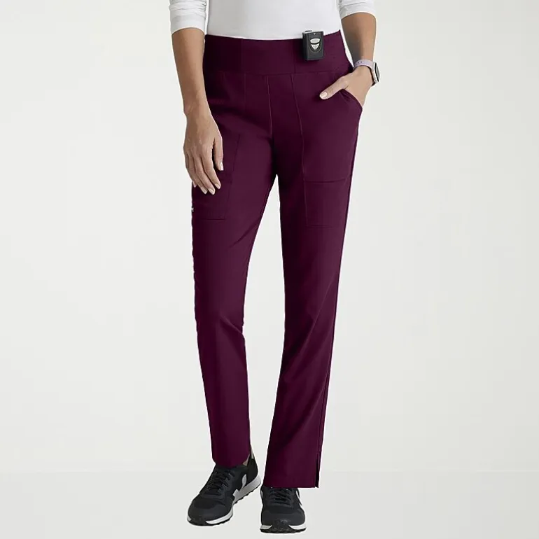 Grey's Anatomy™ by Barco Spandex Stretch Direct Grsp633 Relay 5-Pocket Mid-Rise Straight Leg Womens Petite Stretch Fabric Moisture Wicking Wrinkle Resistant Scrub Pant