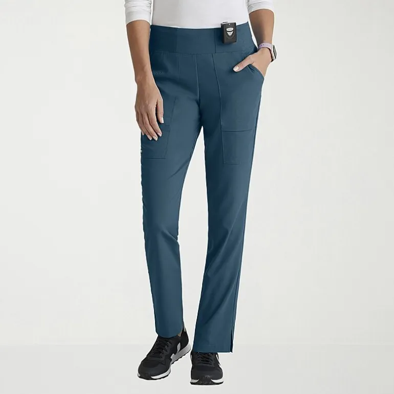 Grey's Anatomy™ by Barco Spandex Stretch Direct Grsp633 Relay 5-Pocket Mid-Rise Straight Leg Womens Petite Stretch Fabric Moisture Wicking Wrinkle Resistant Scrub Pant