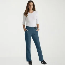 Grey's Anatomy™ by Barco Spandex Stretch Direct Grsp633 Relay 5-Pocket Mid-Rise Straight Leg Womens Petite Stretch Fabric Moisture Wicking Wrinkle Resistant Scrub Pant