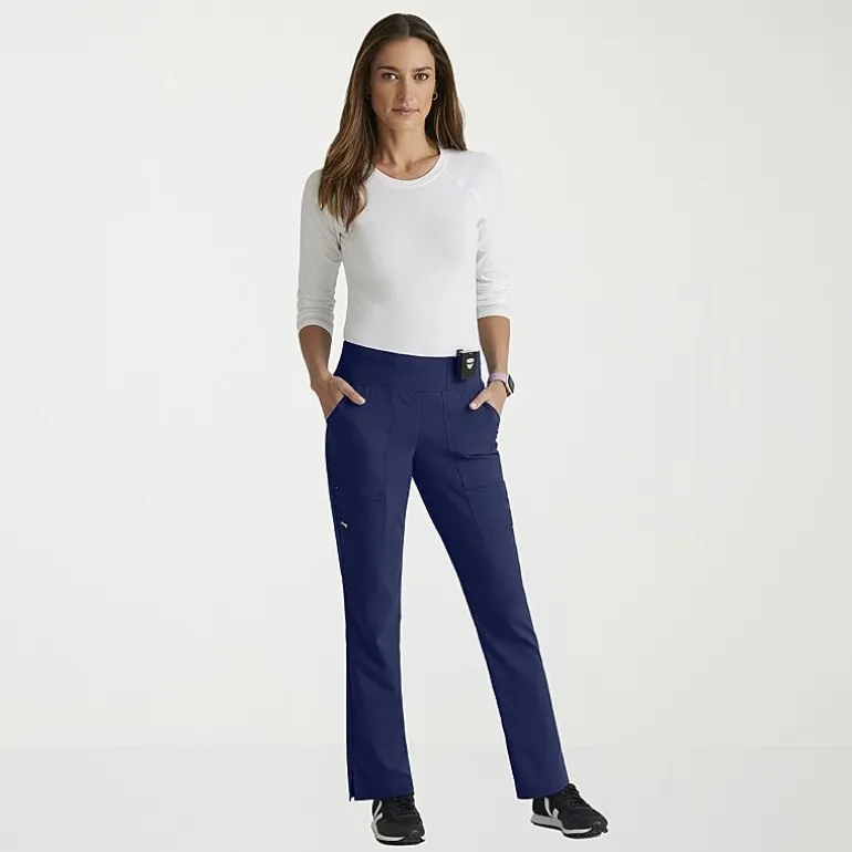 Grey's Anatomy™ by Barco Spandex Stretch Direct Grsp633 Relay 5-Pocket Mid-Rise Straight Leg Womens Plus Tall Stretch Fabric Moisture Wicking Wrinkle Resistant Scrub Pant