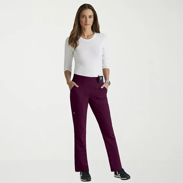 Grey's Anatomy™ by Barco Spandex Stretch Direct Grsp633 Relay 5-Pocket Mid-Rise Straight Leg Womens Plus Tall Stretch Fabric Moisture Wicking Wrinkle Resistant Scrub Pant