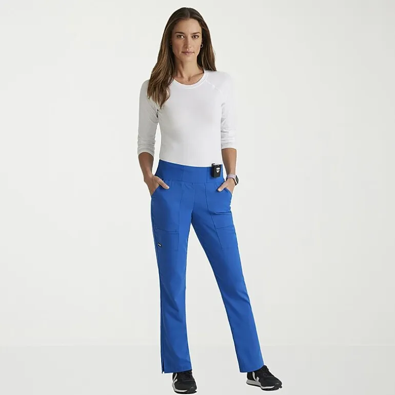 Grey's Anatomy™ by Barco Spandex Stretch Direct Grsp633 Relay 5-Pocket Mid-Rise Straight Leg Womens Plus Tall Stretch Fabric Moisture Wicking Wrinkle Resistant Scrub Pant
