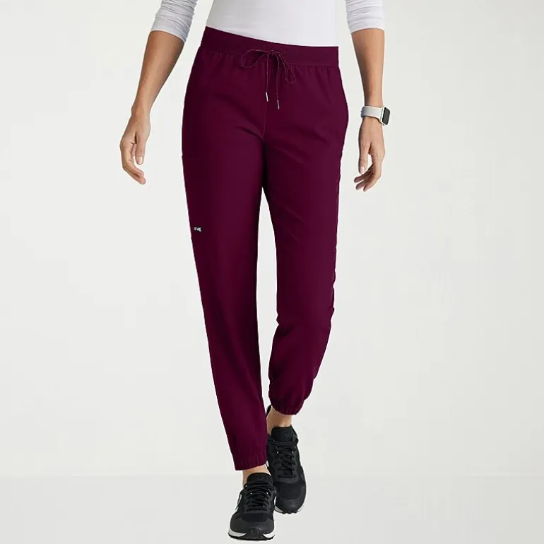 Grey's Anatomy™ by Barco Spandex Stretch Direct Grsp632 Dash 5-Pocket Mid-Rise Jogger Womens Plus Tall Stretch Fabric Moisture Wicking Wrinkle Resistant Scrub Pant