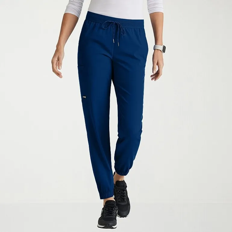 Grey's Anatomy™ by Barco Spandex Stretch Direct Grsp632 Dash 5-Pocket Mid-Rise Jogger Womens Plus Tall Stretch Fabric Moisture Wicking Wrinkle Resistant Scrub Pant