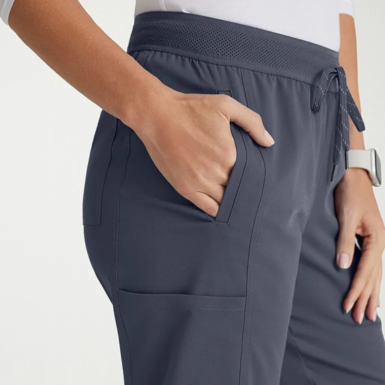 Grey's Anatomy™ by Barco Spandex Stretch Direct Grsp632 Dash 5-Pocket Mid-Rise Jogger Womens Plus Tall Stretch Fabric Moisture Wicking Wrinkle Resistant Scrub Pant