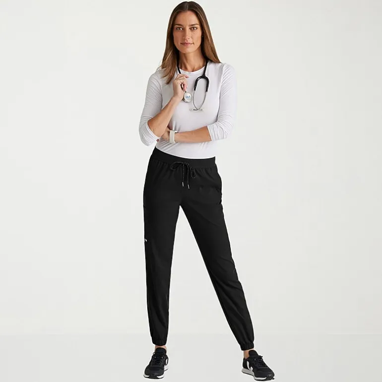 Grey's Anatomy™ by Barco Spandex Stretch Direct Grsp632 Dash 5-Pocket Mid-Rise Jogger Womens Plus Tall Stretch Fabric Moisture Wicking Wrinkle Resistant Scrub Pant