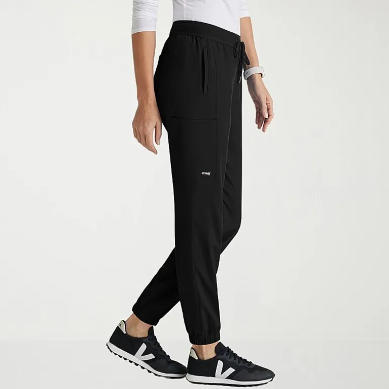 Grey's Anatomy™ by Barco Spandex Stretch Direct Grsp632 Dash 5-Pocket Mid-Rise Jogger Womens Plus Tall Stretch Fabric Moisture Wicking Wrinkle Resistant Scrub Pant