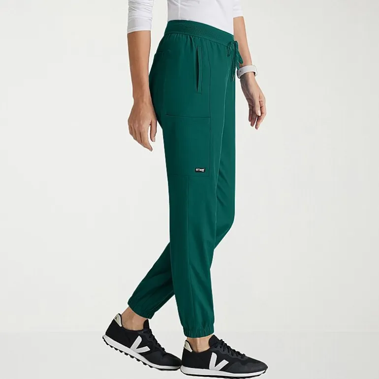 Grey's Anatomy™ by Barco Spandex Stretch Direct Grsp632 Dash 5-Pocket Mid-Rise Jogger Womens Plus Tall Stretch Fabric Moisture Wicking Wrinkle Resistant Scrub Pant