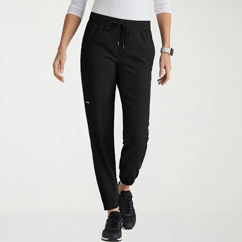Grey's Anatomy™ by Barco Spandex Stretch Direct Grsp632 Dash 5-Pocket Mid-Rise Jogger Womens Plus Tall Stretch Fabric Moisture Wicking Wrinkle Resistant Scrub Pant