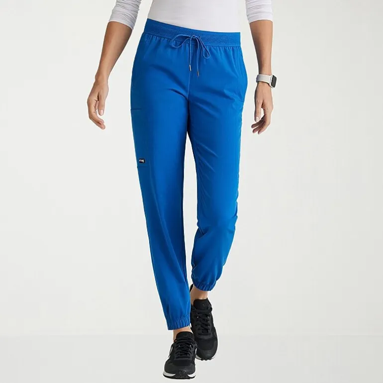 Grey's Anatomy™ by Barco Spandex Stretch Direct Grsp632 Dash 5-Pocket Mid-Rise Jogger Womens Plus Tall Stretch Fabric Moisture Wicking Wrinkle Resistant Scrub Pant