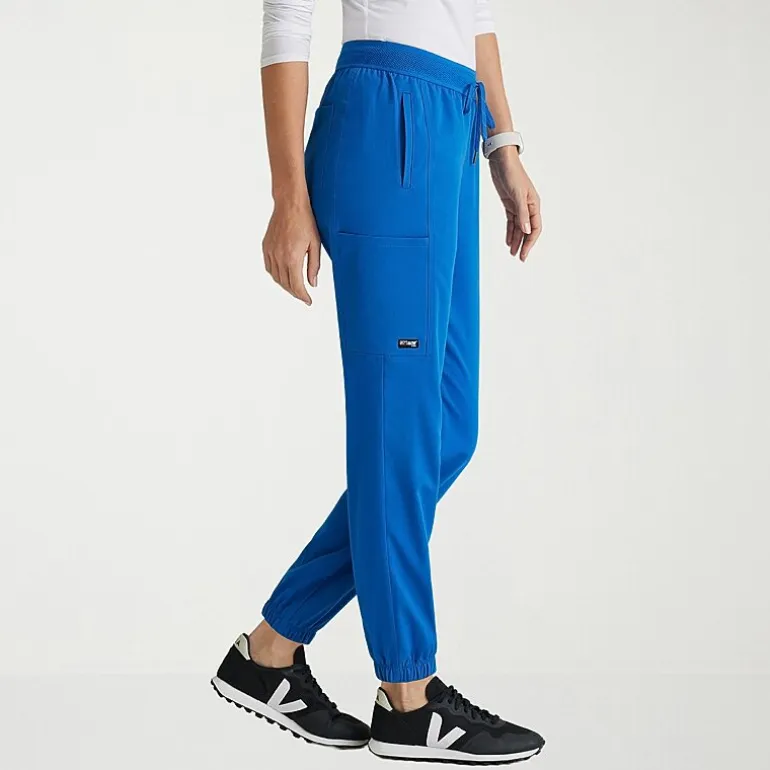 Grey's Anatomy™ by Barco Spandex Stretch Direct Grsp632 Dash 5-Pocket Mid-Rise Jogger Womens Plus Tall Stretch Fabric Moisture Wicking Wrinkle Resistant Scrub Pant