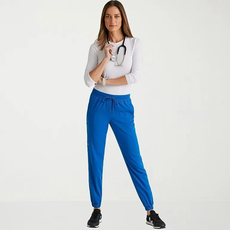 Grey's Anatomy™ by Barco Spandex Stretch Direct Grsp632 Dash 5-Pocket Mid-Rise Jogger Womens Plus Tall Stretch Fabric Moisture Wicking Wrinkle Resistant Scrub Pant
