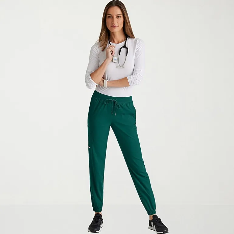 Grey's Anatomy™ by Barco Spandex Stretch Direct Grsp632 Dash 5-Pocket Mid-Rise Jogger Womens Plus Tall Stretch Fabric Moisture Wicking Wrinkle Resistant Scrub Pant