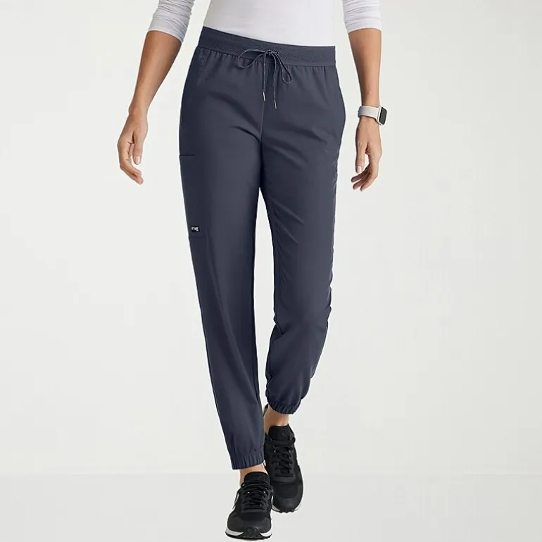 Grey's Anatomy™ by Barco Spandex Stretch Direct Grsp632 Dash 5-Pocket Mid-Rise Jogger Womens Plus Tall Stretch Fabric Moisture Wicking Wrinkle Resistant Scrub Pant