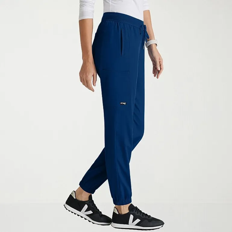 Grey's Anatomy™ by Barco Spandex Stretch Direct Grsp632 Dash 5-Pocket Mid-Rise Jogger Womens Plus Tall Stretch Fabric Moisture Wicking Wrinkle Resistant Scrub Pant