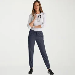 Grey's Anatomy™ by Barco Spandex Stretch Direct Grsp632 Dash 5-Pocket Mid-Rise Jogger Womens Plus Tall Stretch Fabric Moisture Wicking Wrinkle Resistant Scrub Pant