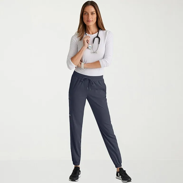 Grey's Anatomy™ by Barco Spandex Stretch Direct Grsp632 Dash 5-Pocket Mid-Rise Jogger Womens Plus Tall Stretch Fabric Moisture Wicking Wrinkle Resistant Scrub Pant